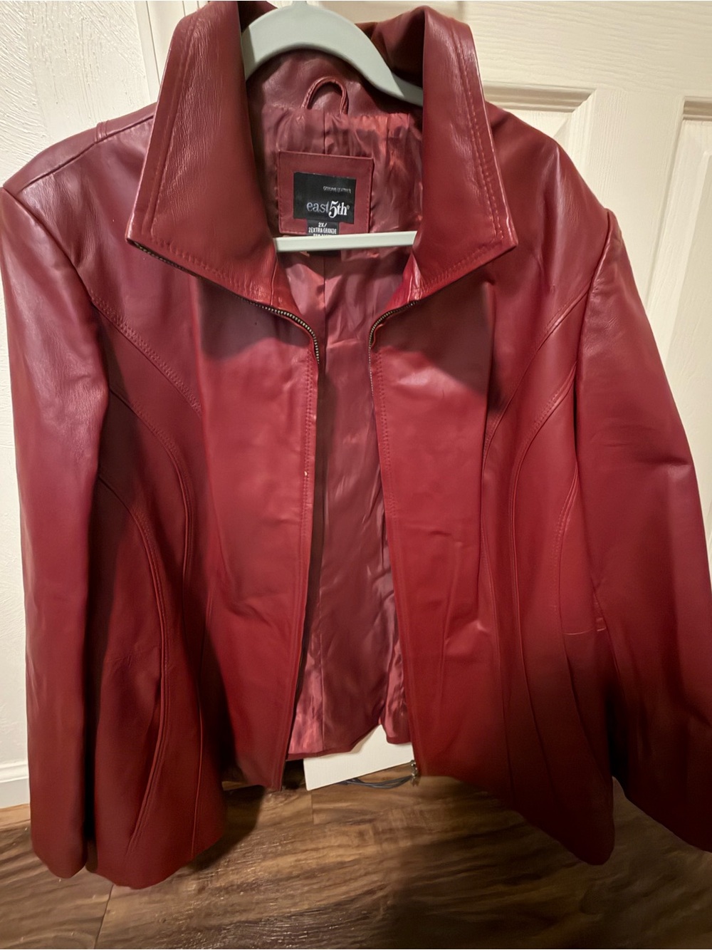 East 5th (Red Genuine Leather Jacket)